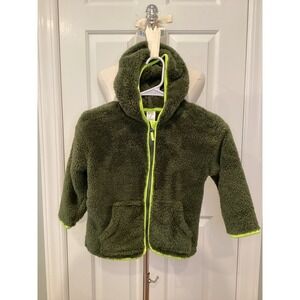 Member's Mark Boys Fleece Sherpa Hooded Jacket Forest Green Zippered - size 5T